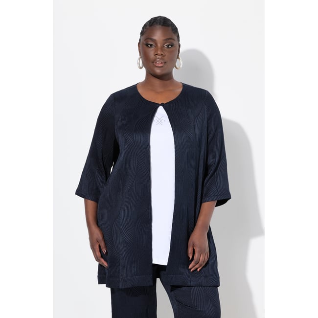 Veste esprit chemisier marine foncé <span itemprop=