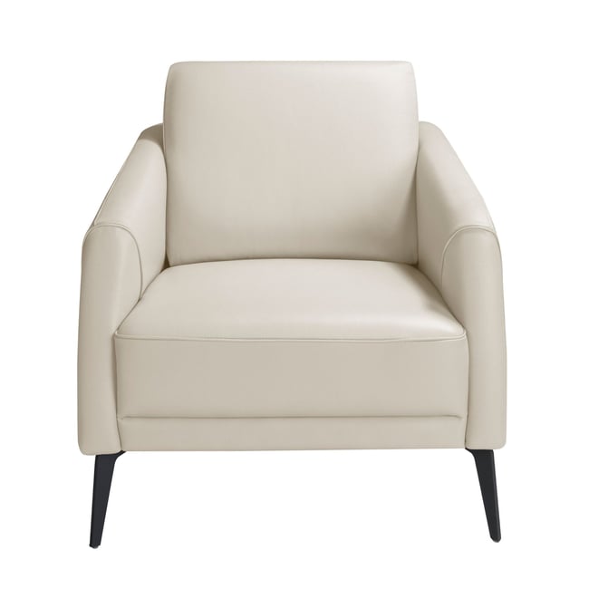 Fauteuil en cuir gris taupe Couleur gris taupe | noir <span itemprop=