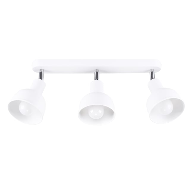 Plafonnier Acier Blanc E27 3 Elba Couleur blanc <span itemprop=