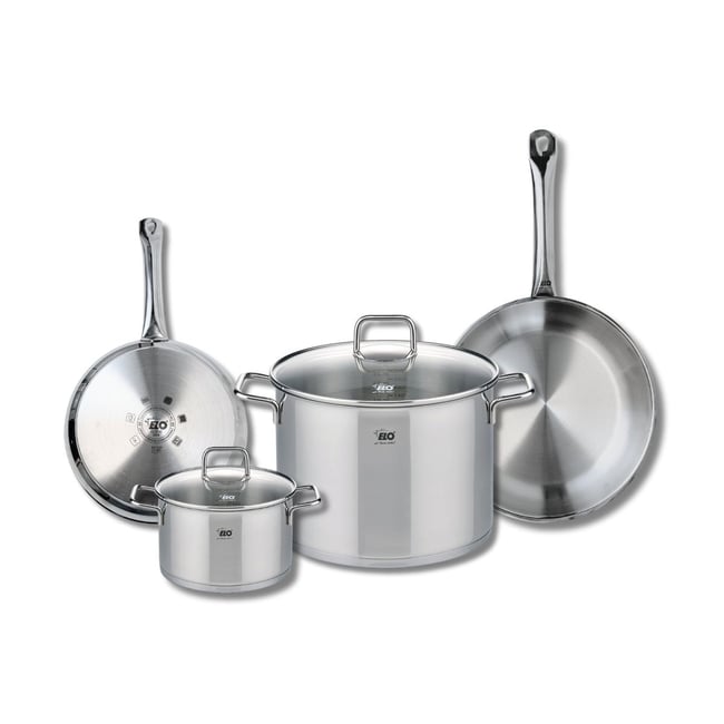 Batterie 2 poêles 24/28cm + 2 faitouts 16/26cm PROFI CITRIN gris <span itemprop=