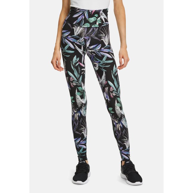Leggings haut de la taille noir/rose <span itemprop=