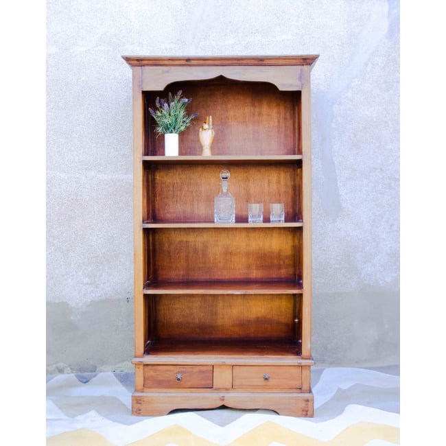 Bibliothèque en teck Madeleine N°742 - Bon état Couleur bois foncé <span itemprop=