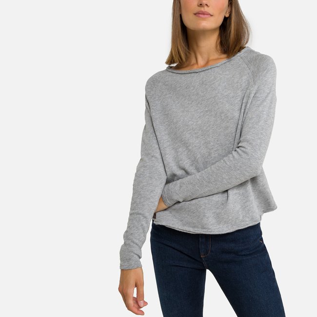Camisola de gola redonda, mangas compridas, SONOMA cinzento mesclado <span itemprop=
