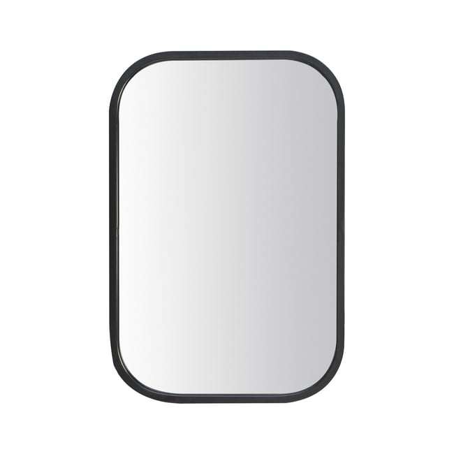 Miroir métal arrondi 40x60cm Couleur noir <span itemprop=