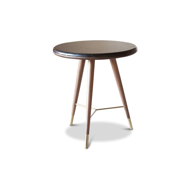 Bout de canapé en marbre SIVART Couleur noir <span itemprop=