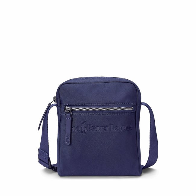 Sac à bandoulière à logo ton sur ton marine <span itemprop=