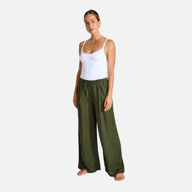 Pantalon beachwear Alya - ALAGOA kaki <span itemprop=