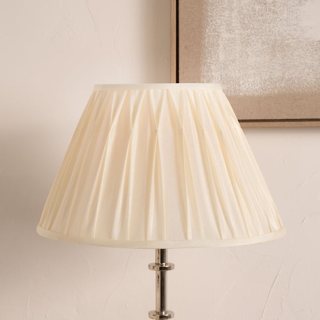 15cm Galle Silk-Mix Pinch Pleat Tapered Shade, cream, ÉDITÉ