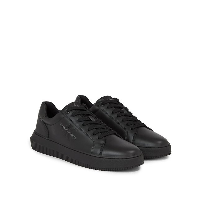 Baskets en cuir chunky cuspole noir <span itemprop=