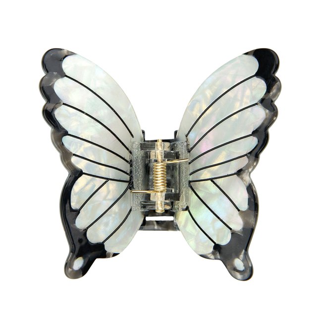 Pince à cheveux Papillon Blanc blanc irisé <span itemprop=