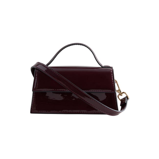 Mini sac à main prune <span itemprop=