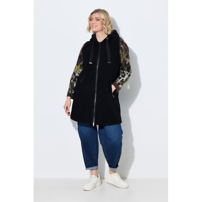 Long gilet en polaire teddy, coupe en A - ULLA POPKEN