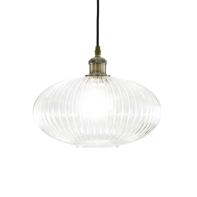 Suspension rétro en verre, CHAMEY Couleur transparent <span itemprop=