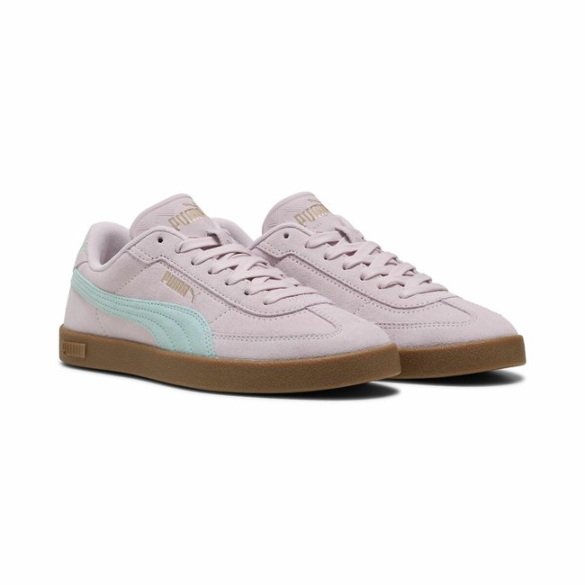 Baskets cuir Club II Era Suede rose/bleu <span itemprop=
