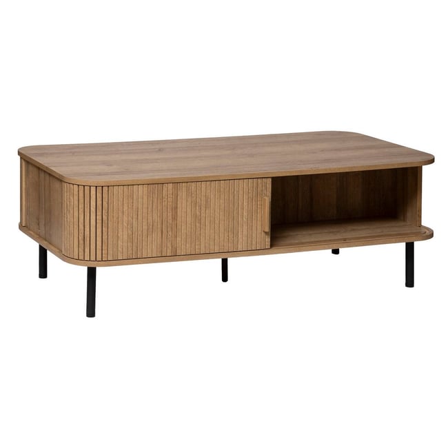 Table Basse 2 Portes Nysos Beige 60x60x40,7cm - Atmosphera Créateur D'Intérieur