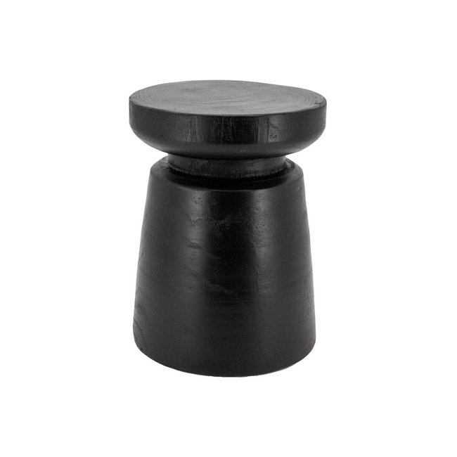 Tabouret en bois paulownia Bouchon noir Couleur noir <span itemprop=