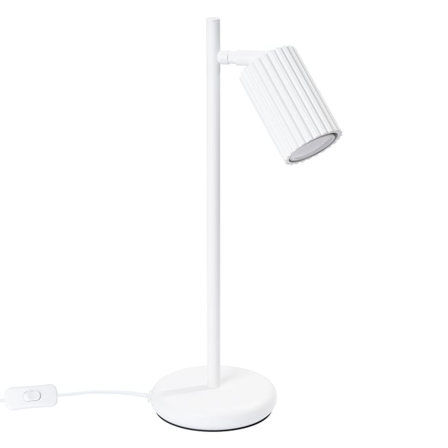 Lampe à poser Aluminium Blanc GU10 1 Karbon Couleur blanc <span itemprop=