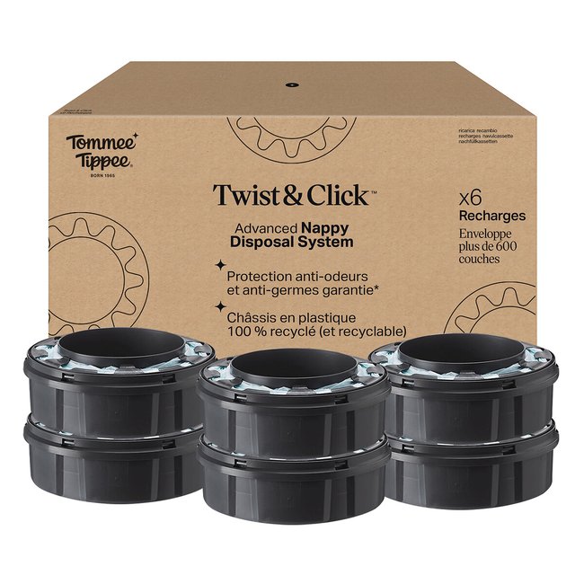 Recharges Poubelle Twist et Click Lot 6 gris <span itemprop=