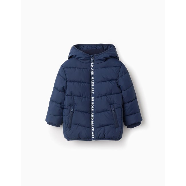 Doudoune avec Capuche bleu foncé <span itemprop=
