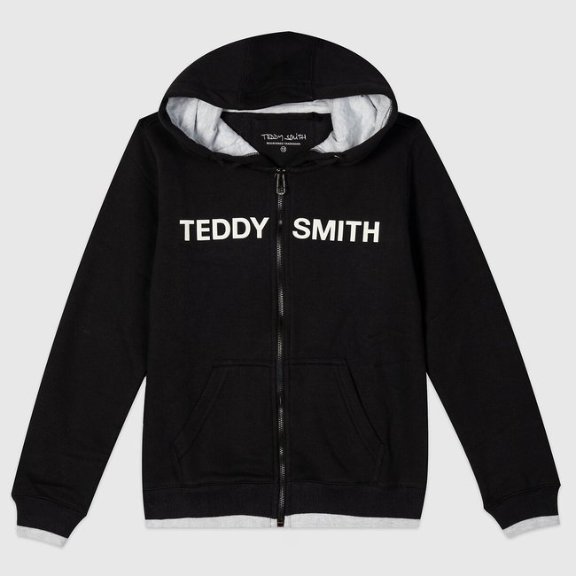 Zip up hoodie in cotton mix navy blue Teddy Smith La Redoute