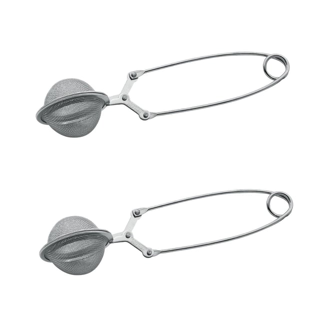 Set de 2 ustensiles de cuisine boule à thé inox PETIT DÉJEUNER gris <span itemprop=