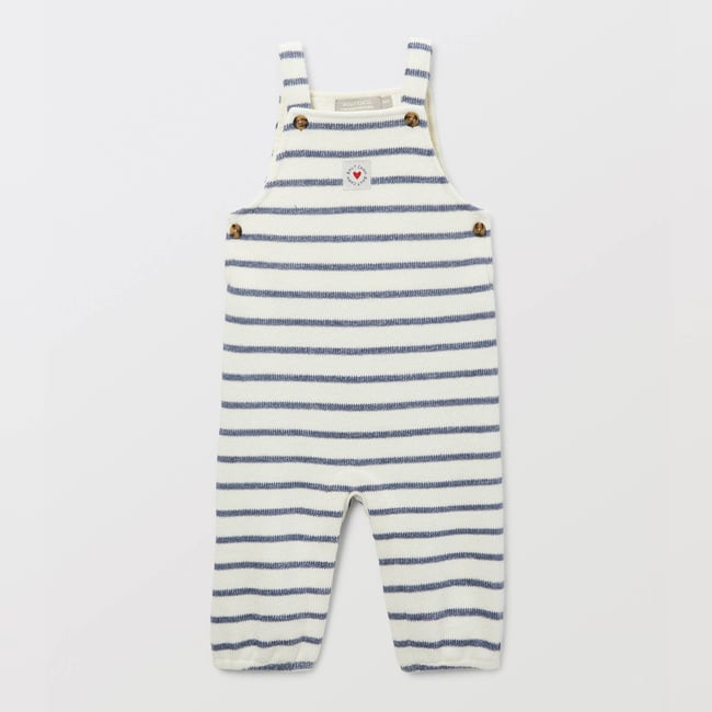 Salopette rayé pierre bleue <span itemprop=