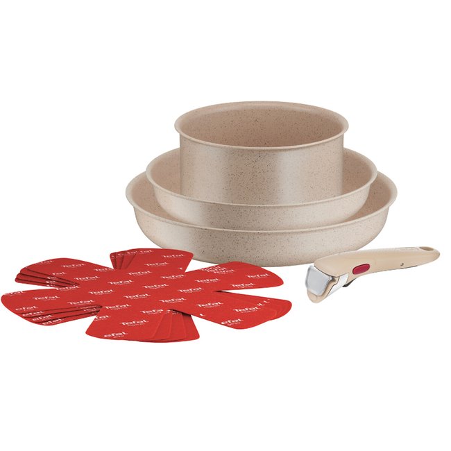 Ingénio Delight 8-Piece Cookware Set, clay, TEFAL
