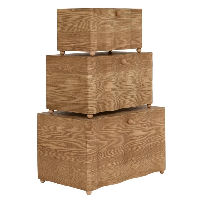 Lot de 3 malles rectangulaires NIKITA Couleur marron <span itemprop=