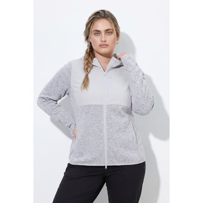 Veste en maille polaire gris clair <span itemprop=