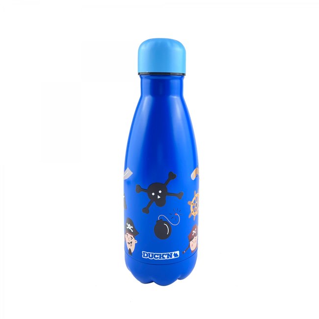 Bouteille isotherme enfant design Pirates, HAPPY BOTTLE Couleur bleu <span itemprop=