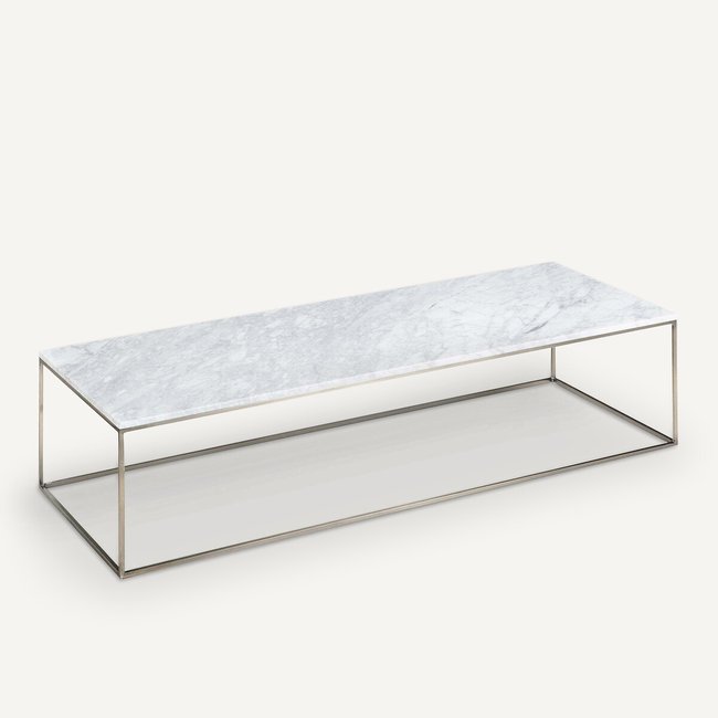 Table basse marbre Mahaut marbre blanc <span itemprop=