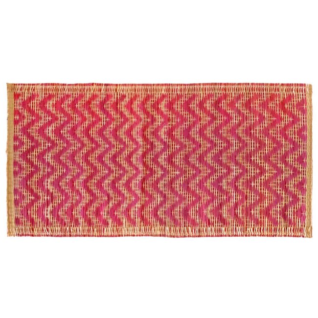 Tapis Hassira Berbere marocain en jonc 60 x 118 cm VENDU Couleur rouge <span itemprop=