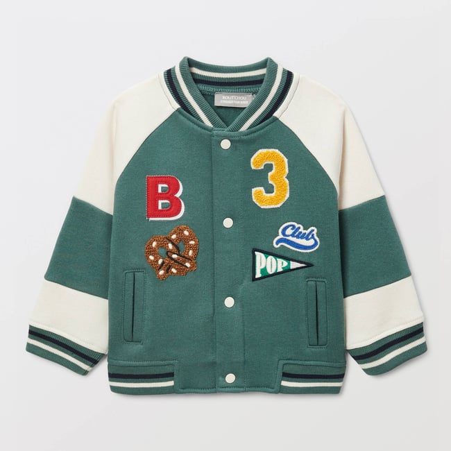 Gilet col teddy en molleton en coton BIO GOTS palme <span itemprop=