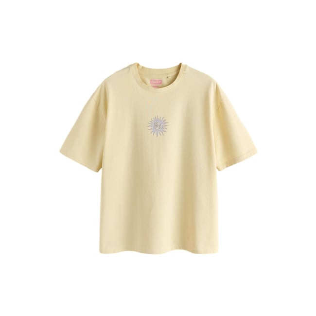 T-shirt graphique edit jaune <span itemprop=