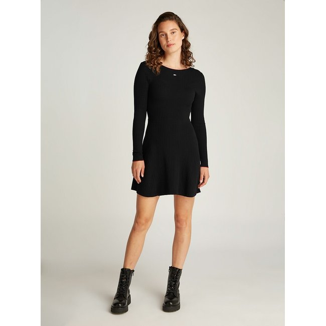 Vestido de mangas compridas preto <span itemprop=