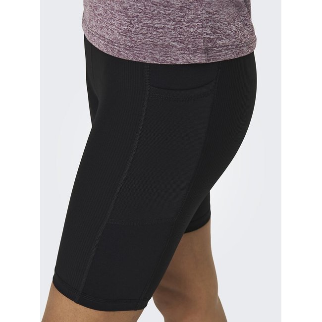 Pantalones cortos de entrenamiento de talle alto, Jana negro <span itemprop=