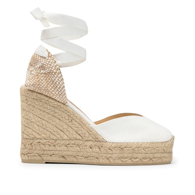 Espadrilles compensées en jute tressée à découpe en V CHIARA EXTRA PLATFORM - CASTANER