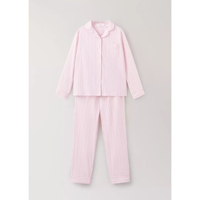 Pyjama complet coton rayures rose <span itemprop=
