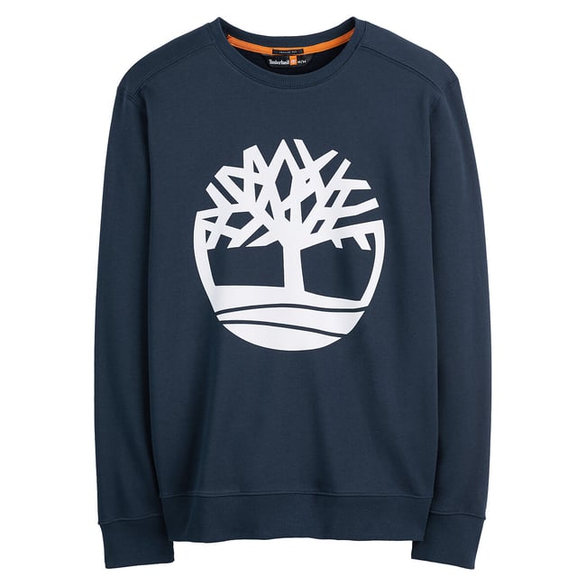 Sweat col rond tree logo bleu marine <span itemprop=