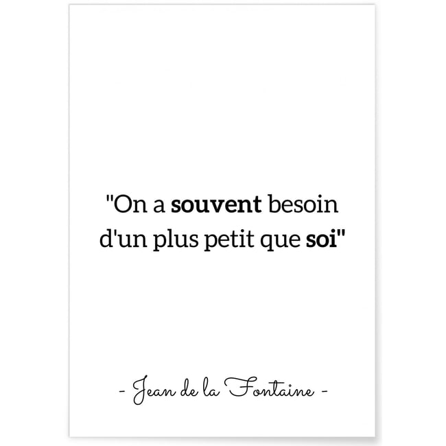 Affiche Jean de La Fontaine : 'On a souvent...' Couleur blanc <span itemprop=