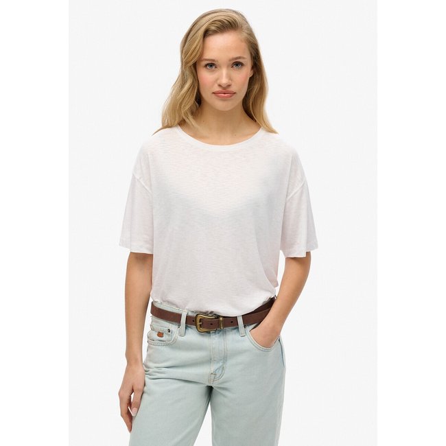 T-shirt a spalle cadenti Studios bianco SUPERDRY