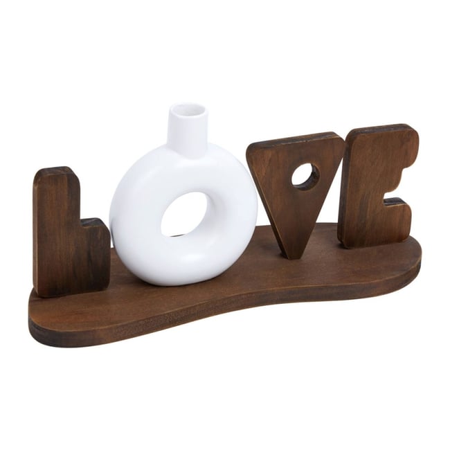Mot déco à poser céramique et Mdf LOVE Couleur v002230 <span itemprop=