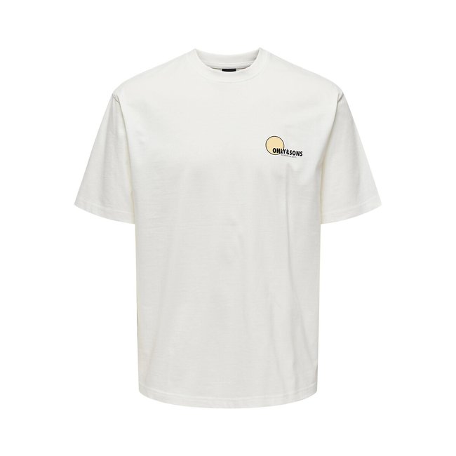 Loose Fit T-Shirt with Crew Neck, ecru, ONLY & SONS