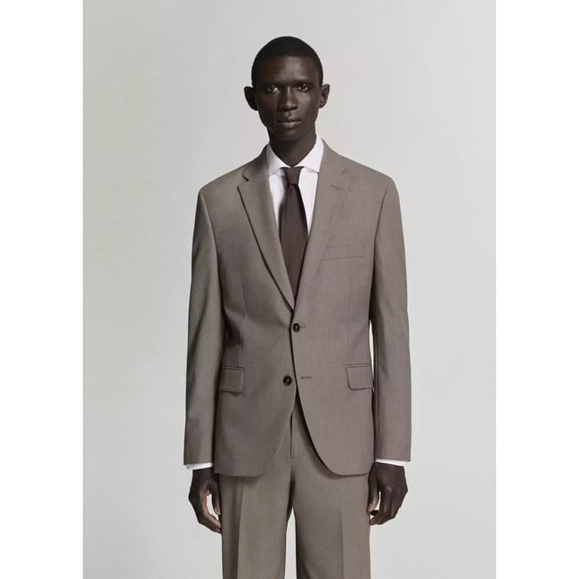 Veste de costume London regular-fit marron moyen <span itemprop=