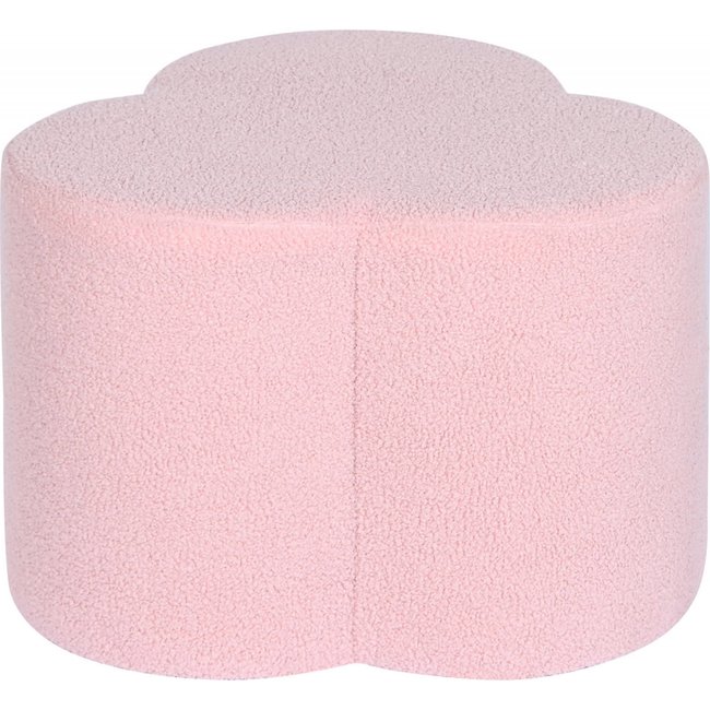 Pouf en polyester, forme fleur Couleur rose borreguito <span itemprop=