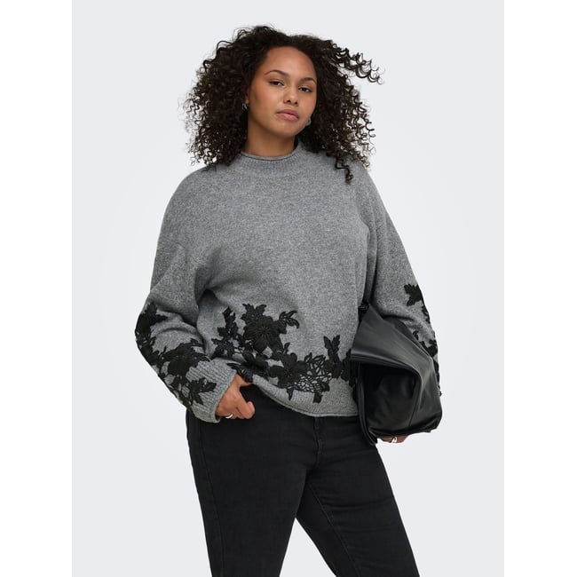 Pull En Maille medium grey melange 1 <span itemprop=