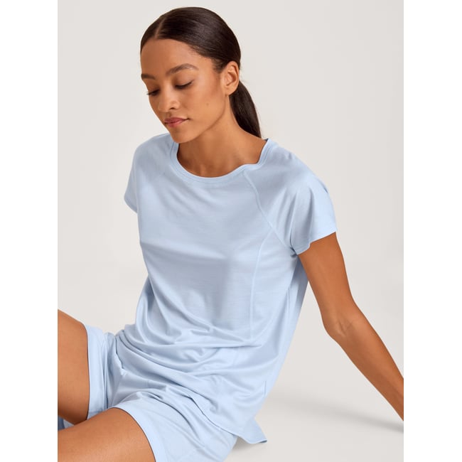 Shirt à manches courtes manches courtes Lyocell DEEPSLEEPWEAR COOLING bleu harmonie <span itemprop=