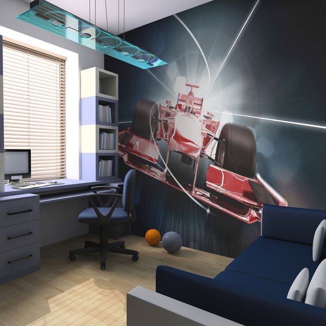 Papier peint intissé panoramique Hobby Vitesse et dynamique F1 - Formule 1 Couleur multicouleur <span itemprop=