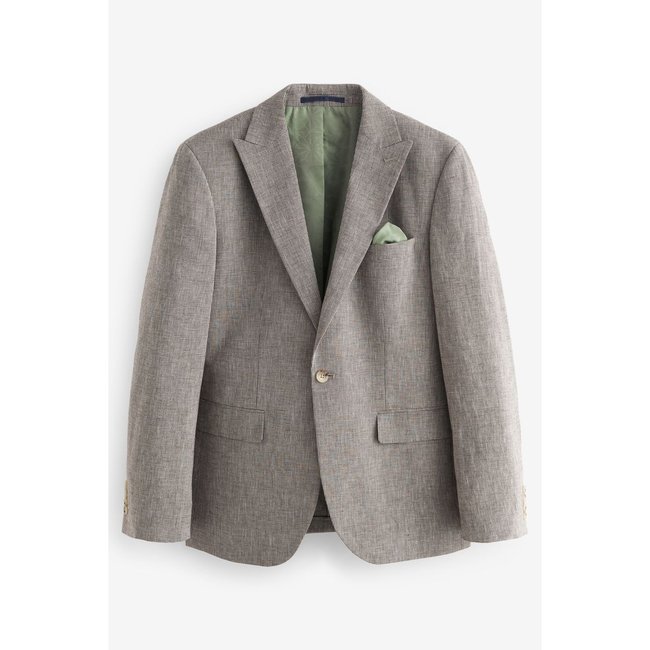Costume ajusté pied-de-poule veste taupe <span itemprop=