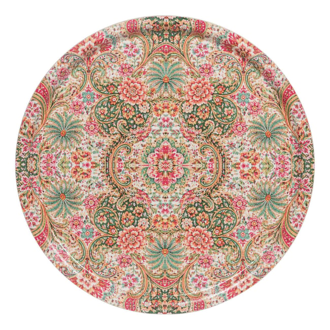 Plateau rond Safia 46 cm Couleur multicolore <span itemprop=